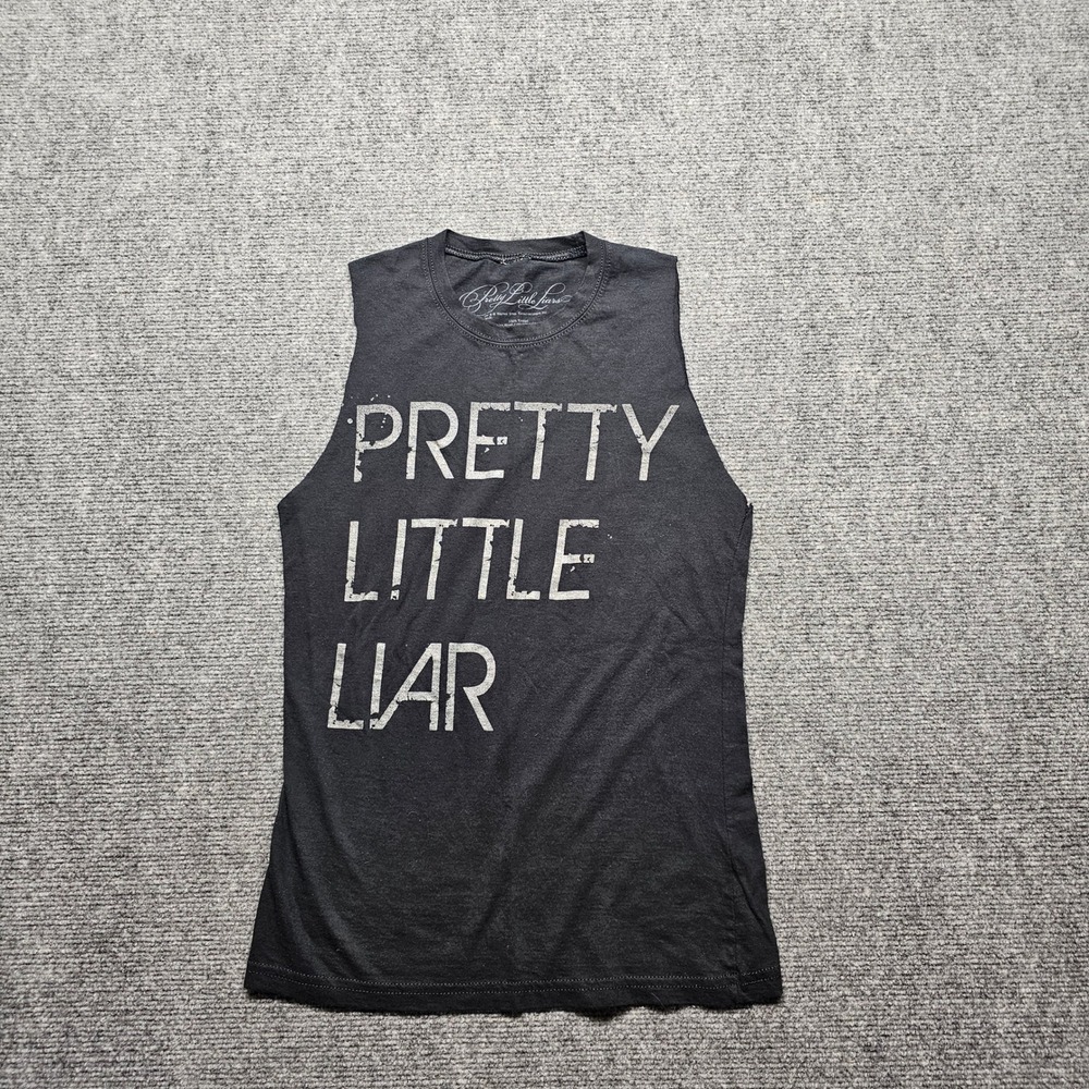 Pretty Little Liars Muscle Tank Top Black Distressed Graphic Warner Bros Medium